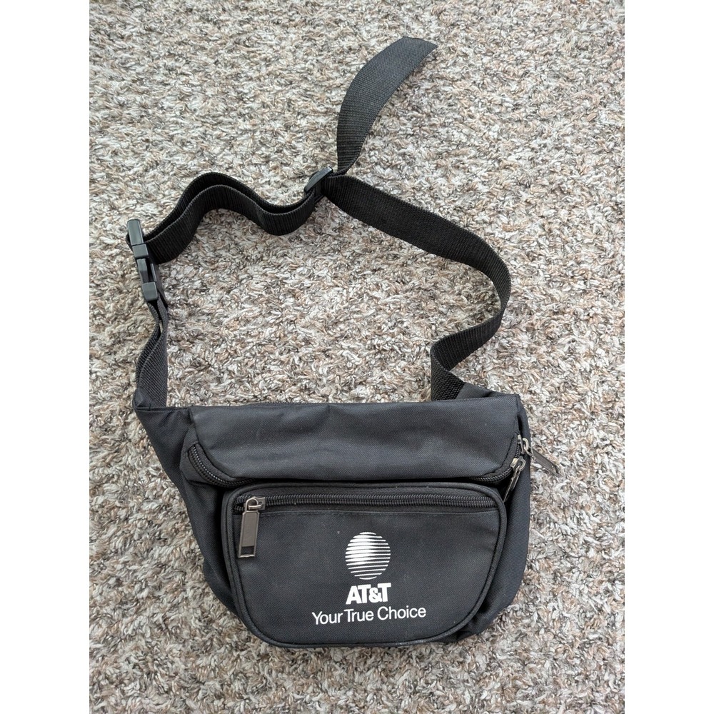 Vintage ATT AT&T Your True Choice Fanny Pack Waist Bag Black‎
